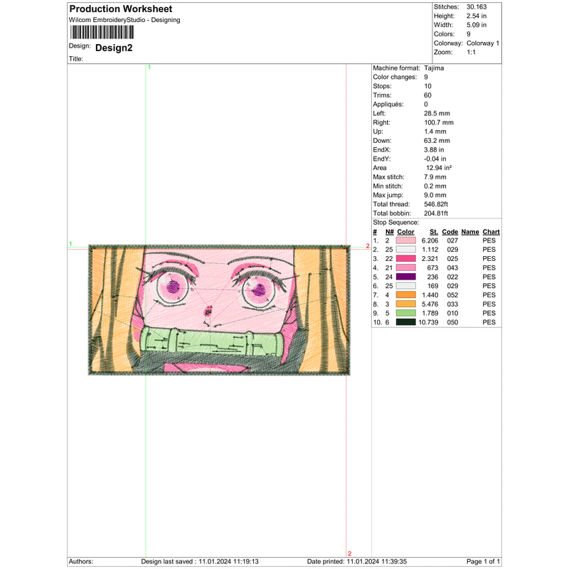 Nezuko Layout Nezuko Kamado Embroidery Design File, Demon Slayer Anime Emb | Inspire ...