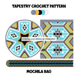 Wayuu Mochila Bag, Tapestry Crochet Bag Pattern PDF, Tote Bag DIY, Beach Bag, Shoulder bag, boho handbag / 923
