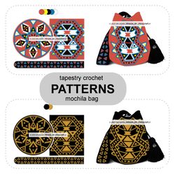 Crochet Bag Pattern, Wayuu Mochila Bag, Tote Bag DIY, Beach Bag, Shoulder bag, boho handbag Updated pattern/ Double 931