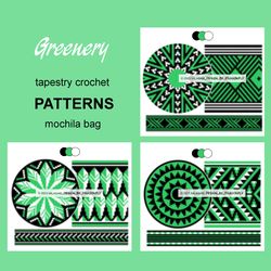 Crochet pattern using tapestry technique - SET Greenery 82