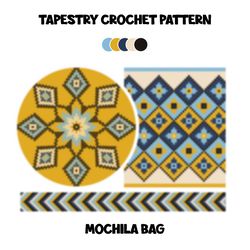 Crochet Colorwork - PATTERN - Wayuu mochila bag - Rhombuses 1-