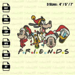 Mickey And Friends Christmas Embroidery Design, Christmas Embroidery File, Instant Download