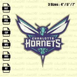 Charlotte Hornets Embroidery Design, NBA Embroidery File, Instant Download