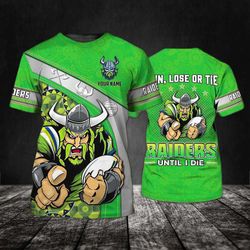 customizable canberra raiders 3d t-shirt: perfect nrl fan gift for victory loss or draw
