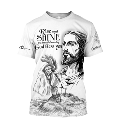jesus rise & shine 3d shirt: embrace a new day - god bless you inspiring christian apparel