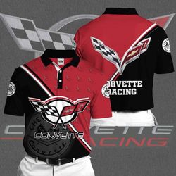 personalized chevy corvette polo shirt: unique & stylish custom design