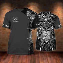 unique viking tattoo shirt: ideal artist gift from essential 3d design shop
