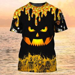 hilarious 3d halloween pumpkin shirt: spooktacular black & yellow shirts