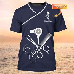 stylish custom hair salon uniform: hairdresser tools 3d shirt - perfect salon gifts