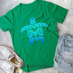 ocean blue tribal hawaiian sea turtle unisex t-shirt