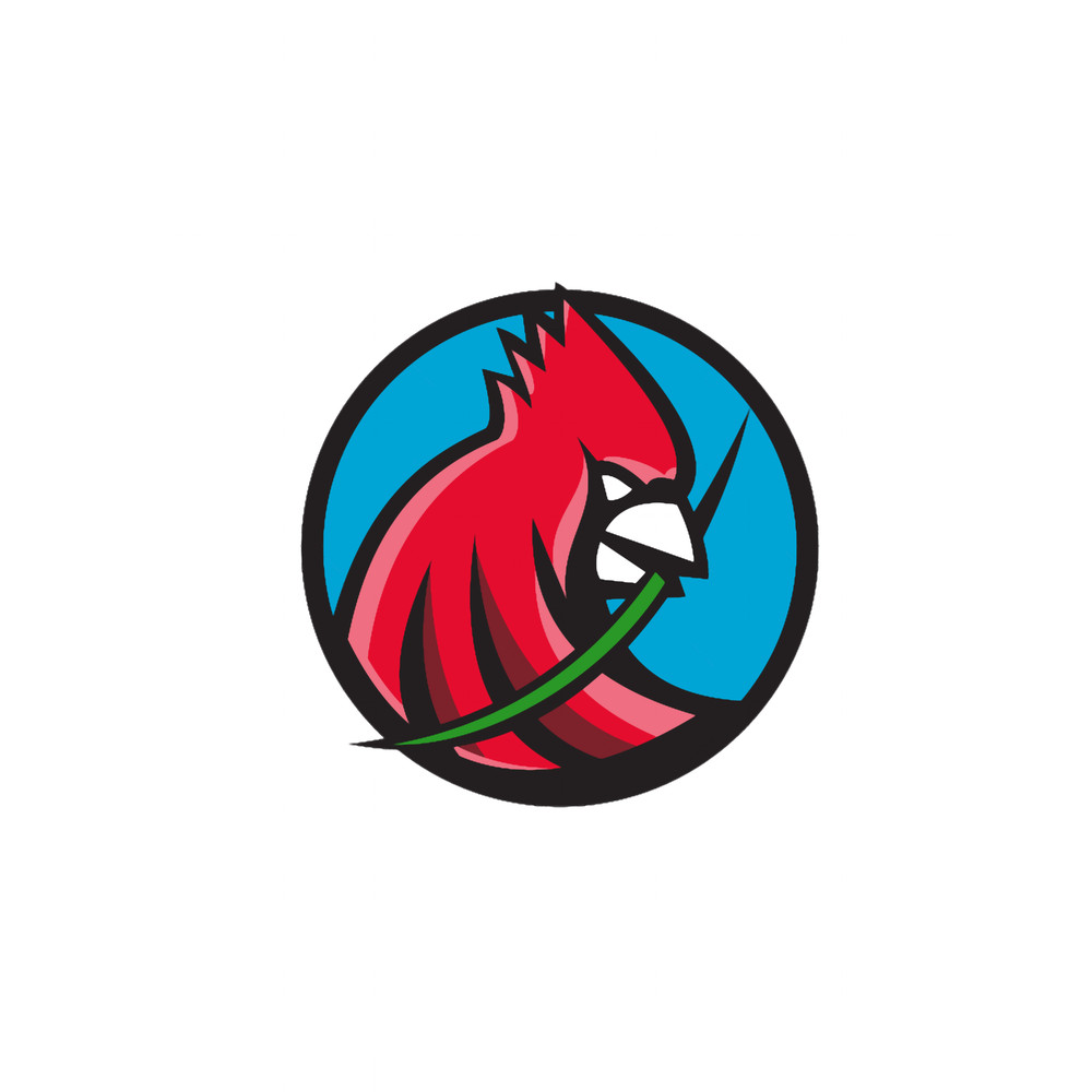Cardinal Head Blade Grass Circle Retro Classic .png