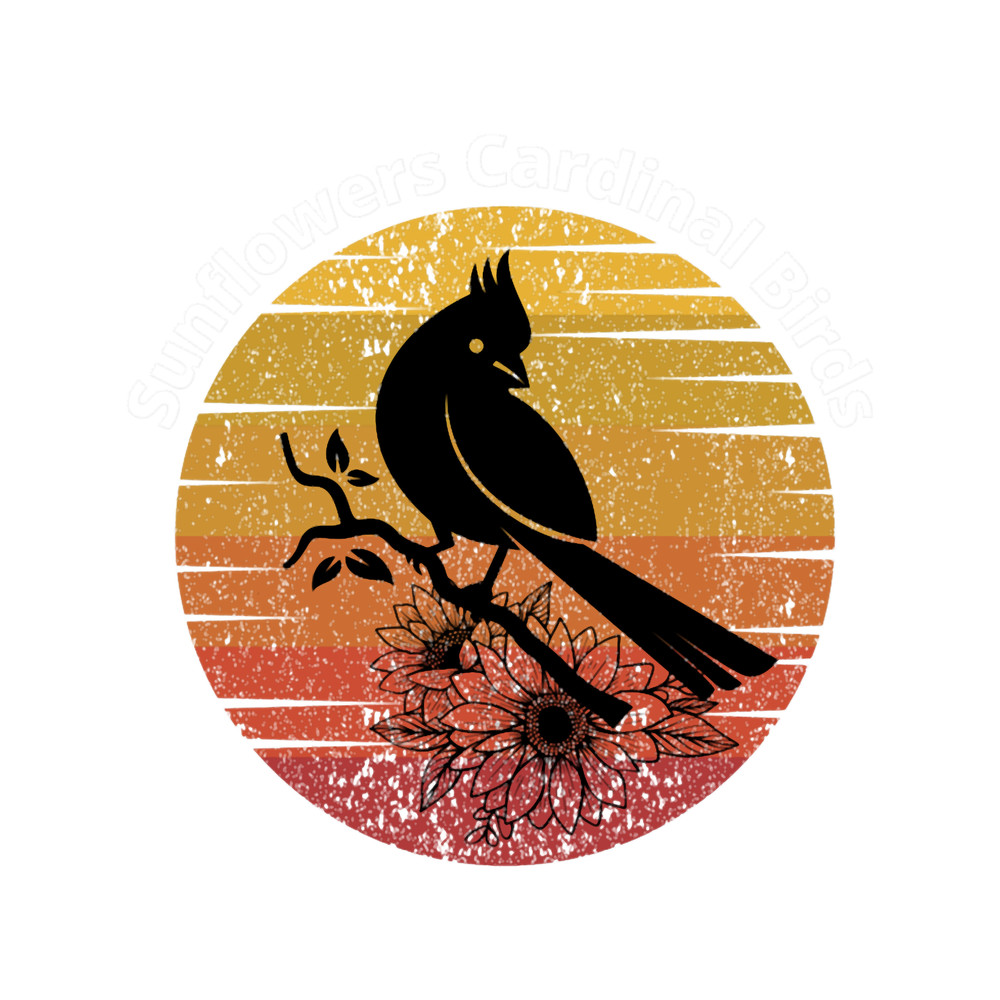 Sunflowers Cardinal Birds Tri-blend.png