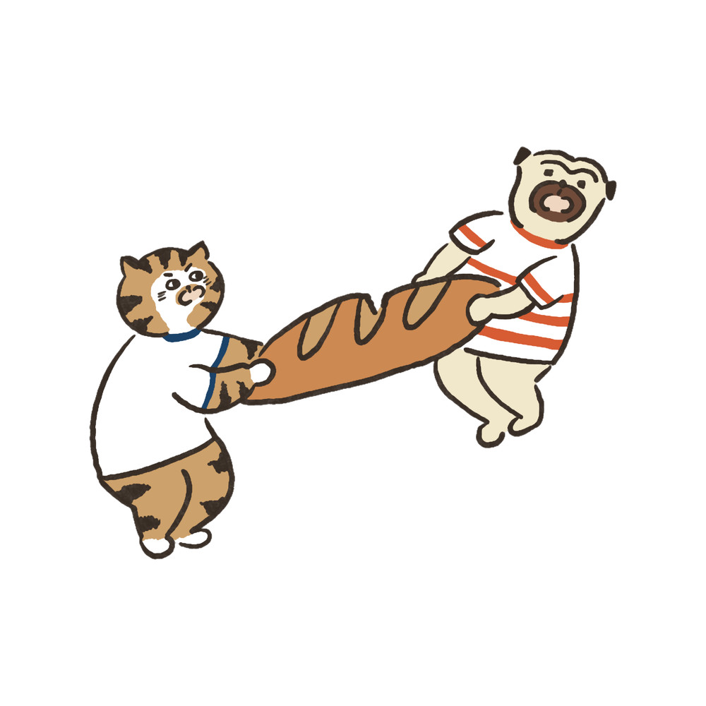 funny pug and cat,for Christmas gifts,pug and cat drawing.png