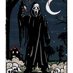 ghost face tarot cardscream movie lets watch scary movies horror anime funny ts