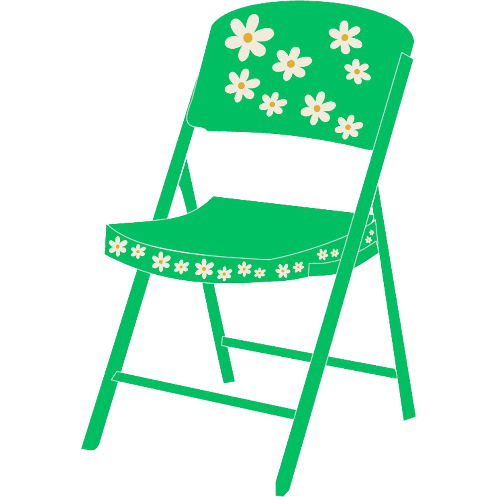Folding Chair in Flowers.png