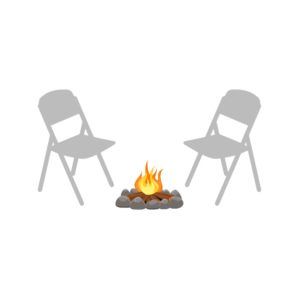 two folding chair in center Camp firedesign.png