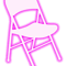 White Folding Chair Neon Pink Funny Trending Design .png