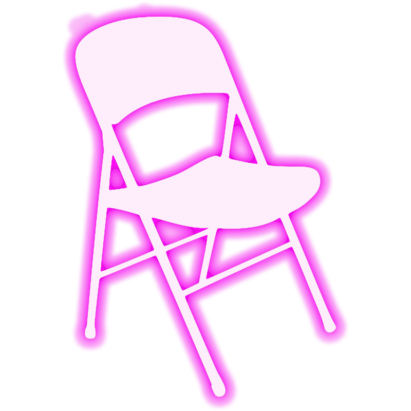 White Folding Chair Neon Pink Funny Trending Design .png