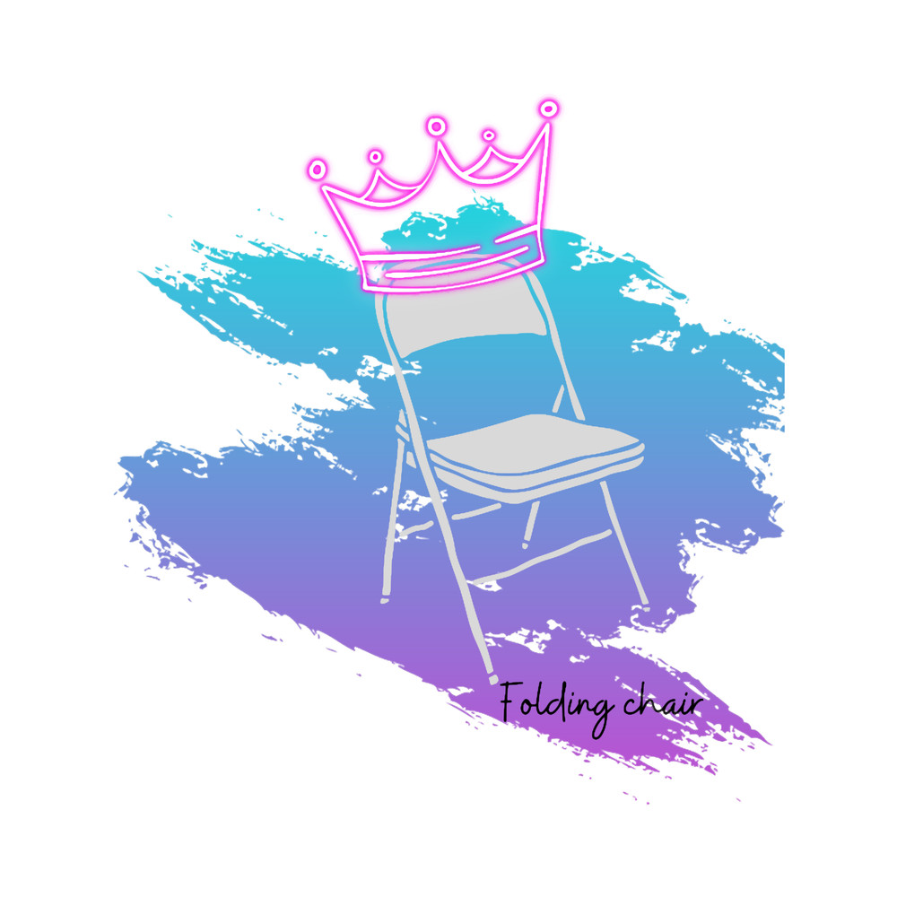 White Folding chair with crown.png
