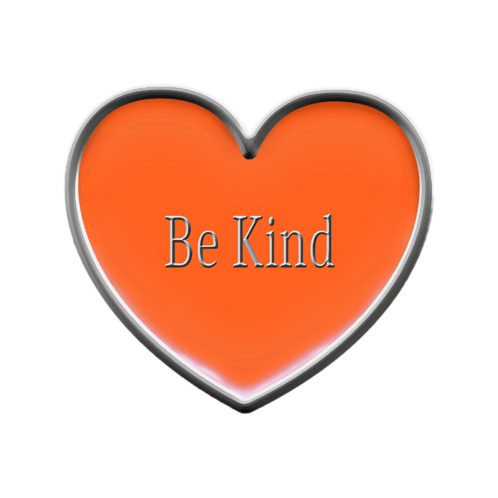 Be kindOrange Heart Enamel Pin .png