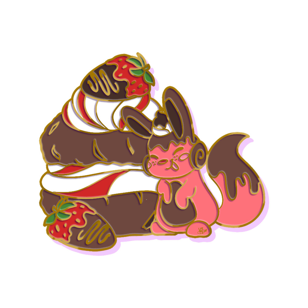 Faux Enamel Chocolate Strawberry Dessert.png