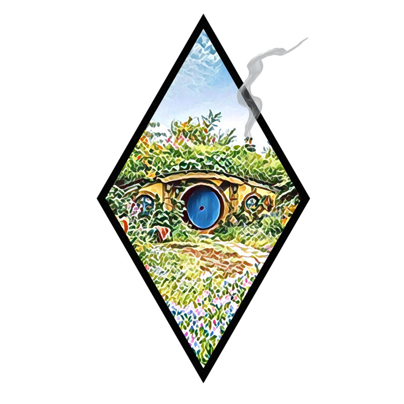 Cozy Home on a Hill with Smoke Coming Out of a Chimney - White - Fantasy.png