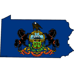 pennsylvania map with pennsylvania state flag