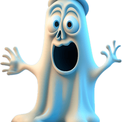 scared ghost face - funny ghost