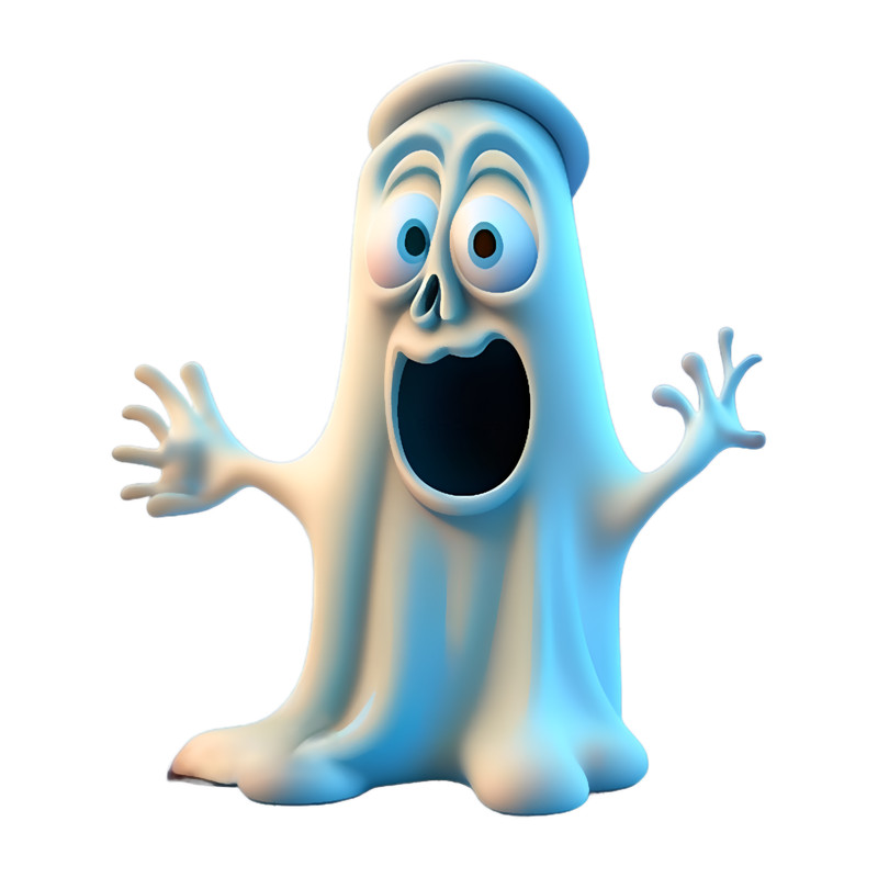 Scared Ghost Face - Funny Ghost.png