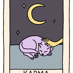 karma is a cat tarot card