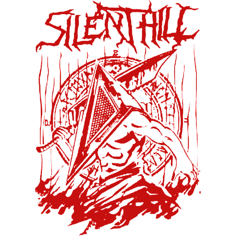 Silent Red Thing Silent Hill Pyramid Head Heavy Metal Band Tee Horror Video Game .png