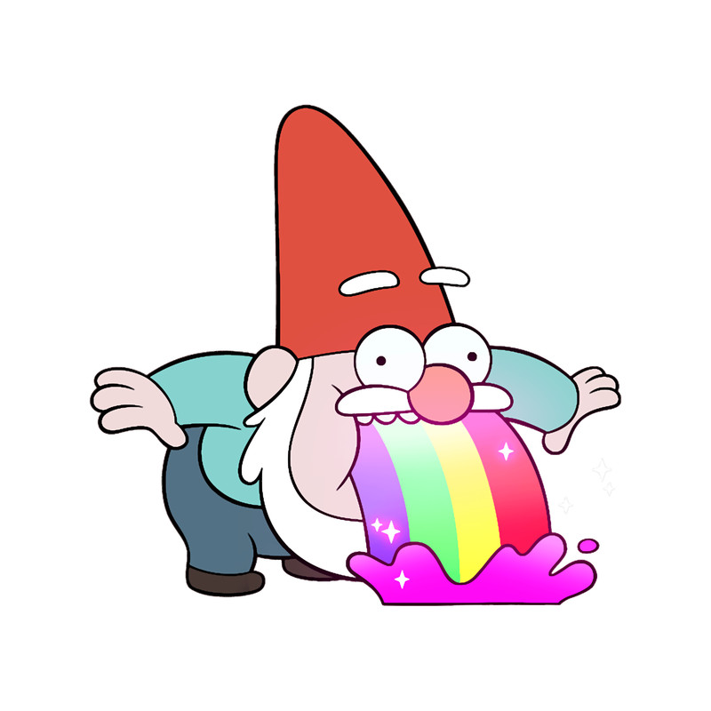 Gravity Falls m-erch Gravity Falls Rainbow Vomiting gnome, Gravity Falls Rainbow Vomiting Gnome m-er 1.png