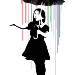 banksy girl with umbrella