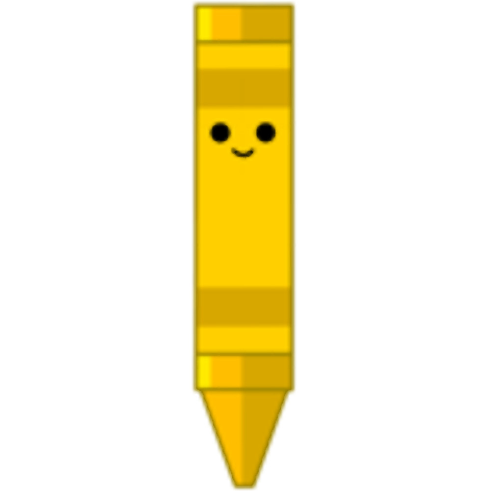 Cute Happy Yellow Crayon .png
