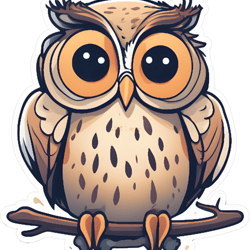 cute little owl on a tree branch