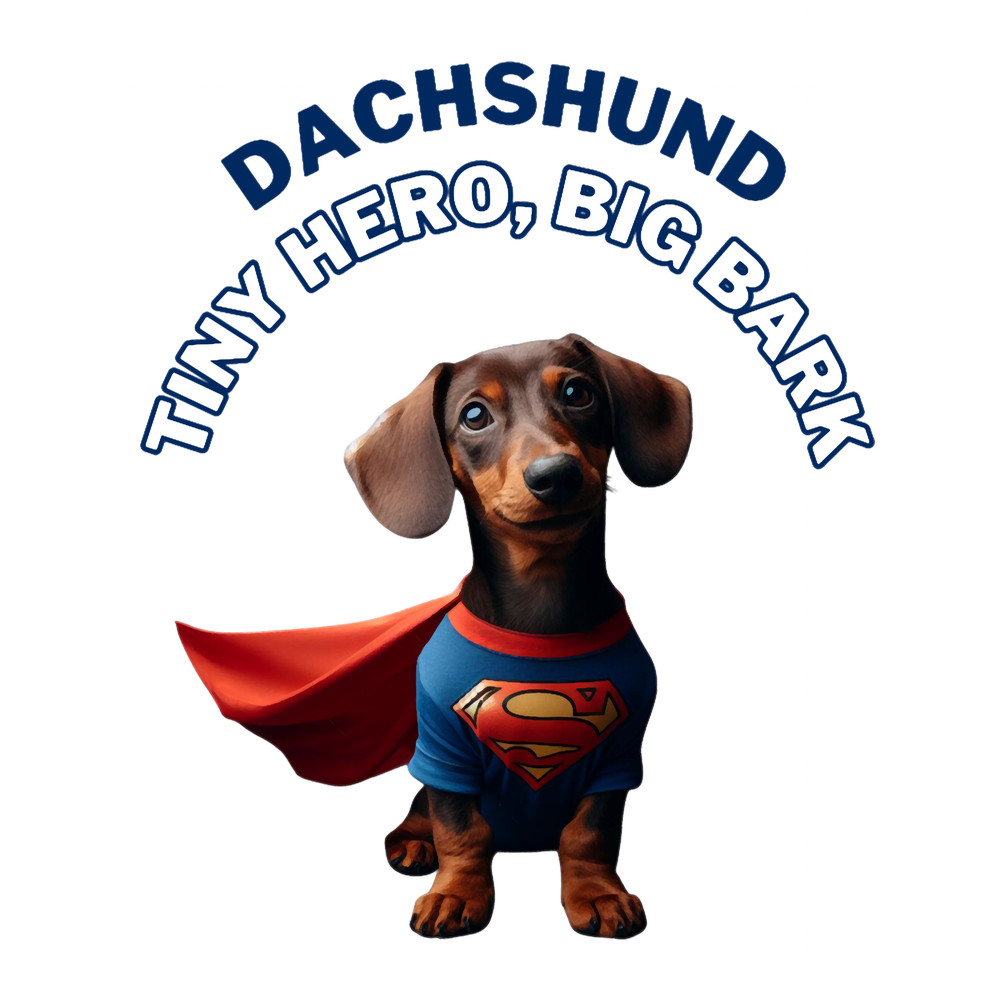 Dachshund Superhero Tiny Hero, Big Bark .png