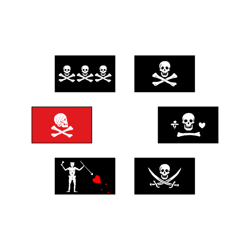 Pack of Tiny Pirate Flags .png