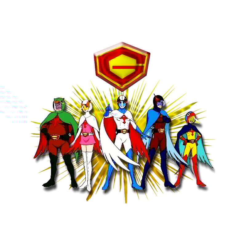 The whole Battle Of The Planets Gatchaman Team .png