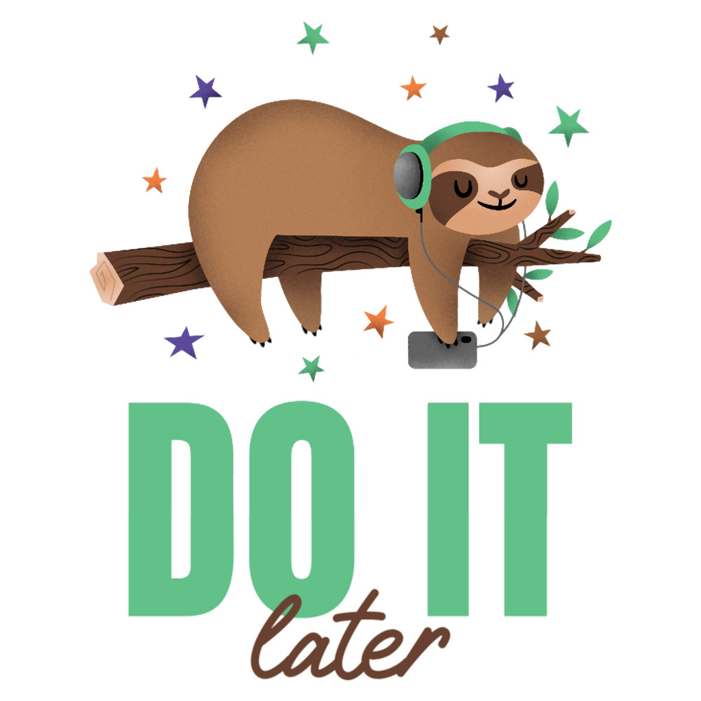 IllustratedDesign Maker Featuring a Sloth Listening MusicPremium .png