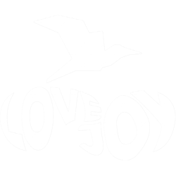 the lovers lovejoy loves music and band logo (white)