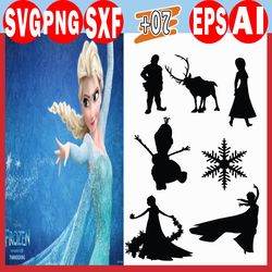 disney frozen svg, frozen silhouette svg, frozen dxf, frozen png