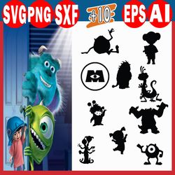 monsters inc logo svg, monsters inc silhouette, monsters university svg, monsters inc clipart, disney svg
