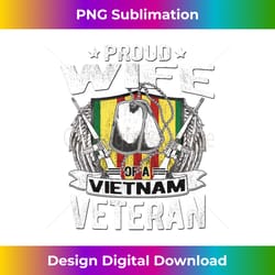 proud wife of vietnam veteran dog tags military spouse gift long sleeve - artisanal sublimation png file - striking & memorable impressions
