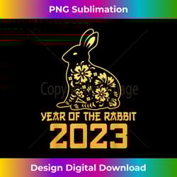 year of the rabbit happy lunar new year 2023 chinese zodiac - artisanal sublimation png file - enhance your art with a dash of spice