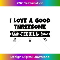 Womens Salt Lime Tequila ,I Love a Good Threesome Bar Tequila V-Neck - Artisanal Sublimation PNG File - Craft with Boldness and Assurance