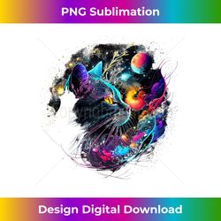 Astronaut Cat or Funny Space Cat on Galaxy Cat Lover - Sleek Sublimation PNG Download - Striking & Memorable Impressions