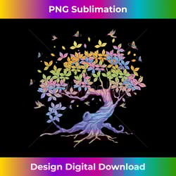 colorful life is really good tree of life tree art butterfly long sleeve - bespoke sublimation digital file - pioneer new aesthetic frontiers