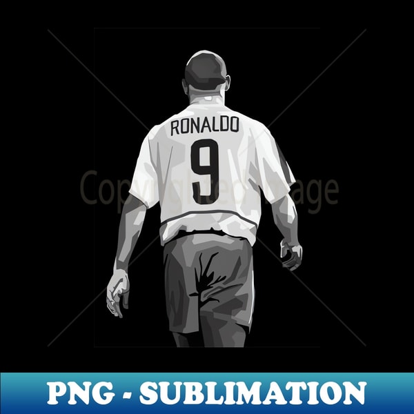 Ronaldo Nazario BW - Signature Sublimation PNG File