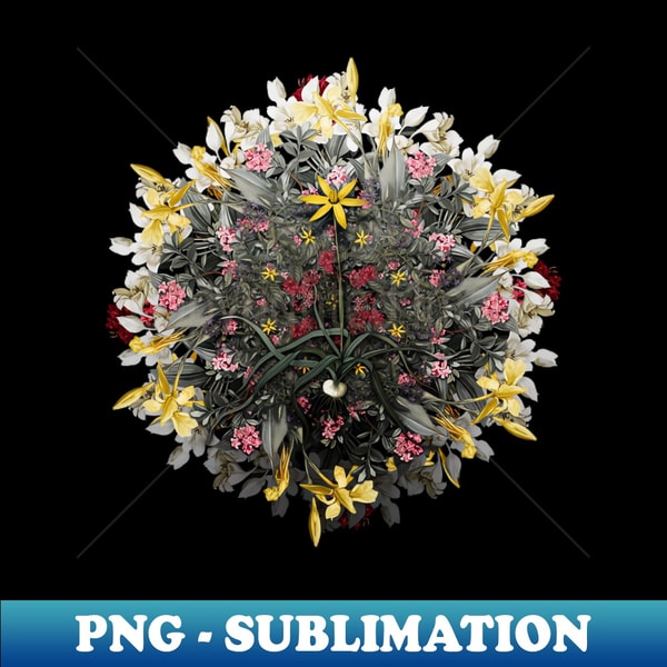 Vintage Hypoxis Stellata Flower Wreath - Professional Sublimation Digital Download