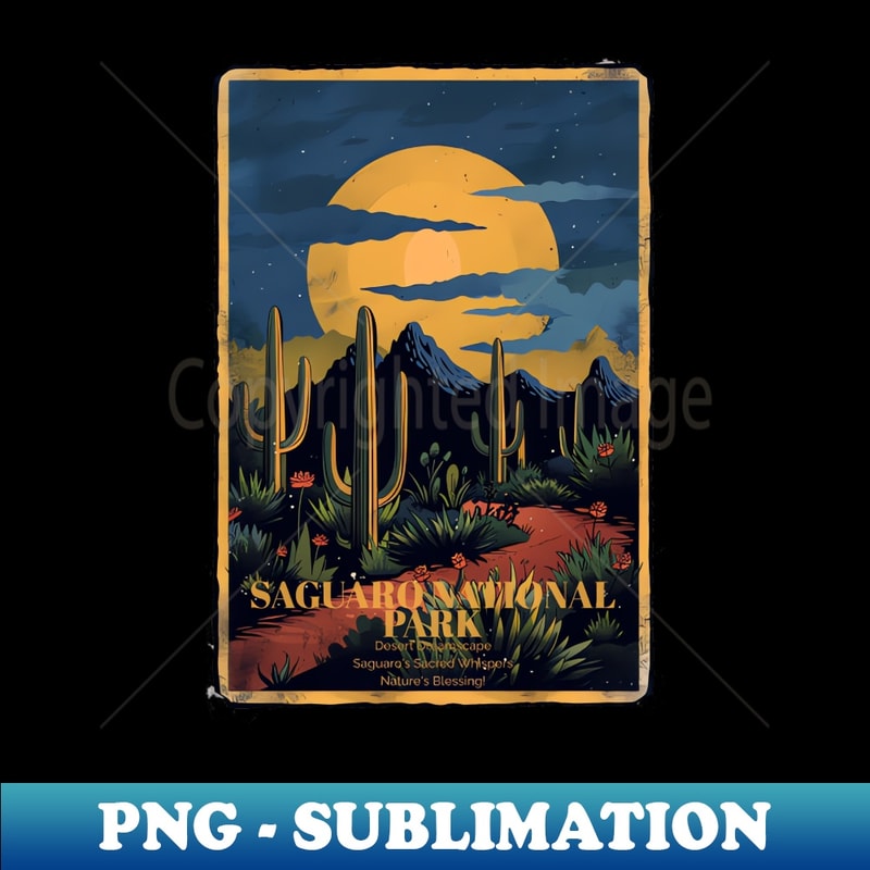 Saguaro national park 2-01 - Vintage Sublimation PNG Download